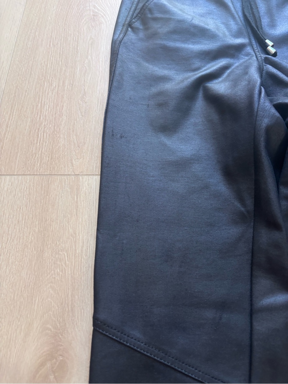 Topshop Black Faux Leather Jogger Trousers - Picture 3 of 5